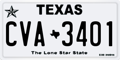 TX license plate CVA3401