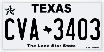 TX license plate CVA3403