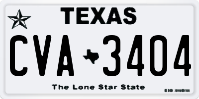 TX license plate CVA3404