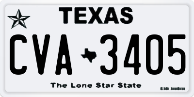 TX license plate CVA3405