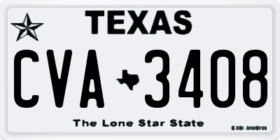 TX license plate CVA3408