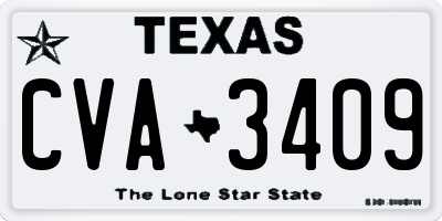 TX license plate CVA3409