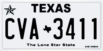 TX license plate CVA3411