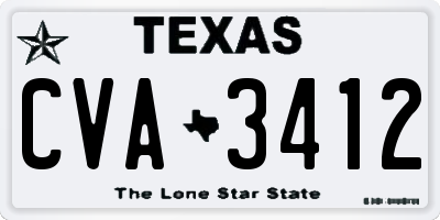 TX license plate CVA3412