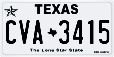 TX license plate CVA3415