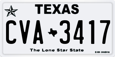 TX license plate CVA3417