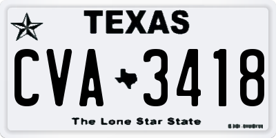 TX license plate CVA3418