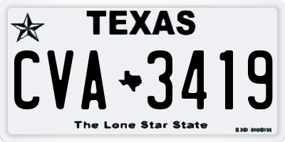 TX license plate CVA3419