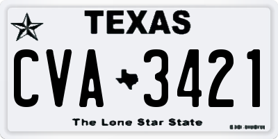 TX license plate CVA3421