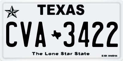 TX license plate CVA3422