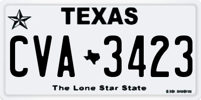 TX license plate CVA3423