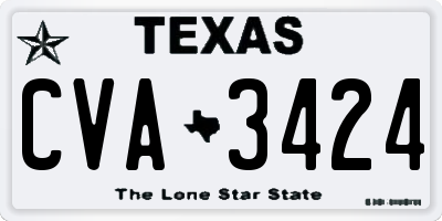 TX license plate CVA3424