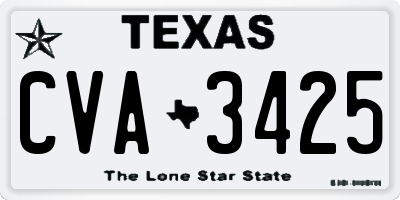 TX license plate CVA3425