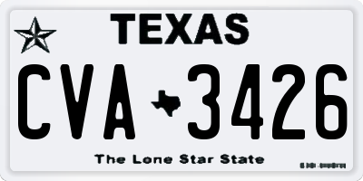 TX license plate CVA3426
