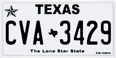 TX license plate CVA3429
