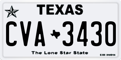 TX license plate CVA3430