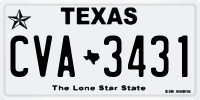 TX license plate CVA3431