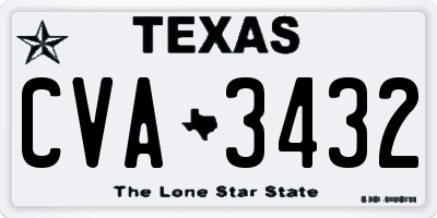 TX license plate CVA3432