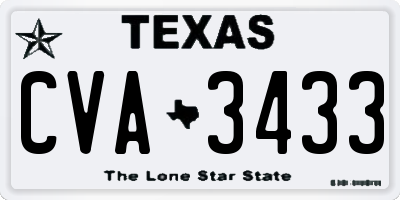 TX license plate CVA3433