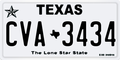 TX license plate CVA3434