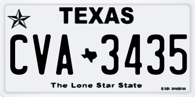 TX license plate CVA3435