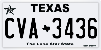 TX license plate CVA3436