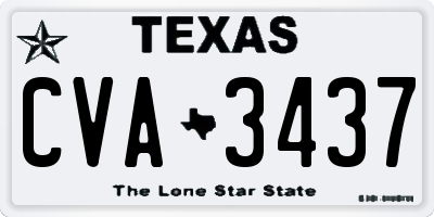 TX license plate CVA3437