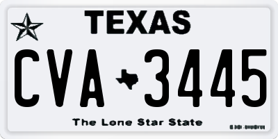 TX license plate CVA3445