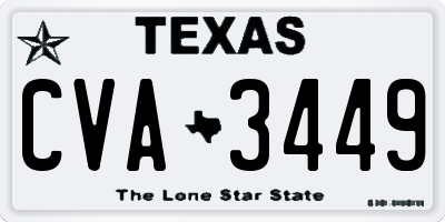 TX license plate CVA3449