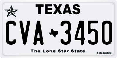 TX license plate CVA3450