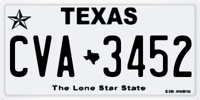 TX license plate CVA3452