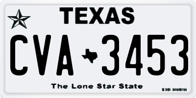 TX license plate CVA3453