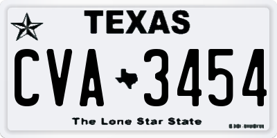 TX license plate CVA3454