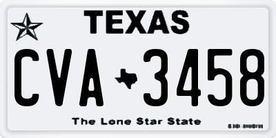 TX license plate CVA3458