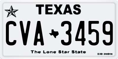 TX license plate CVA3459