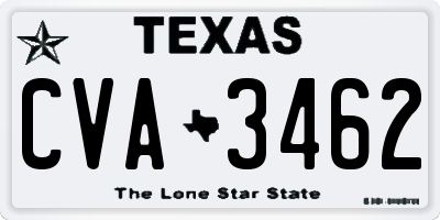 TX license plate CVA3462