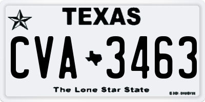 TX license plate CVA3463