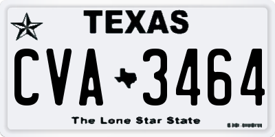 TX license plate CVA3464