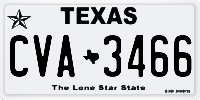 TX license plate CVA3466