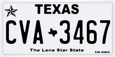 TX license plate CVA3467