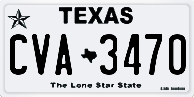 TX license plate CVA3470