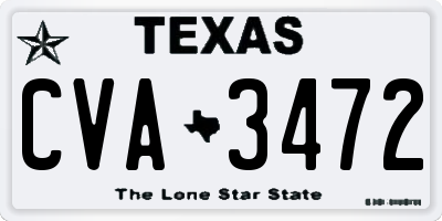 TX license plate CVA3472