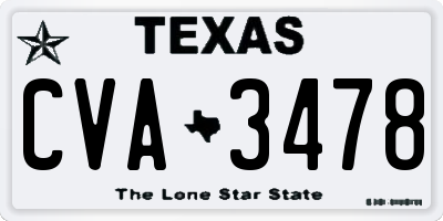 TX license plate CVA3478