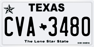 TX license plate CVA3480