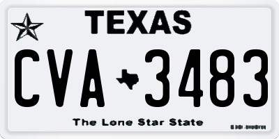 TX license plate CVA3483