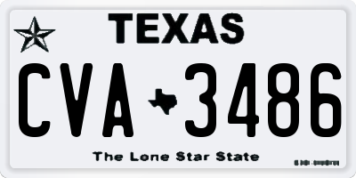 TX license plate CVA3486