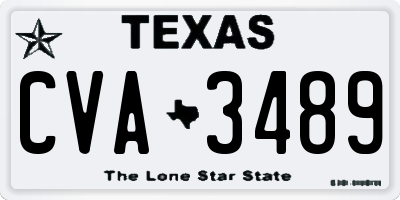 TX license plate CVA3489