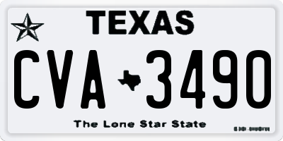 TX license plate CVA3490