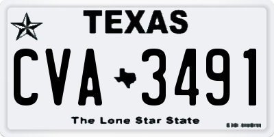 TX license plate CVA3491