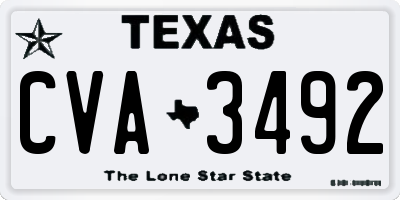 TX license plate CVA3492